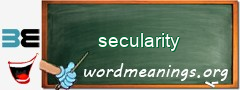 WordMeaning blackboard for secularity